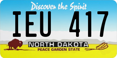 ND license plate IEU417