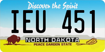 ND license plate IEU451