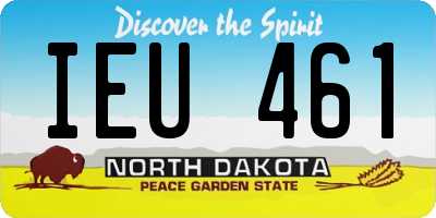 ND license plate IEU461