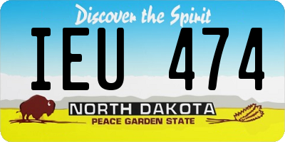 ND license plate IEU474