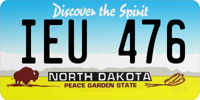 ND license plate IEU476
