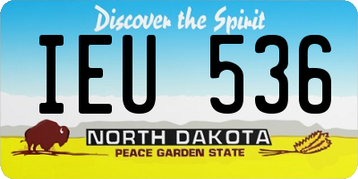 ND license plate IEU536