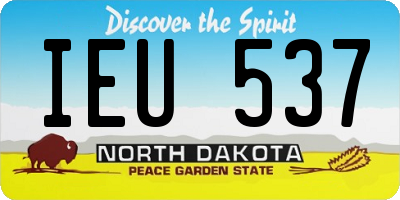 ND license plate IEU537