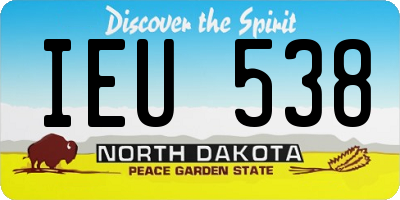 ND license plate IEU538