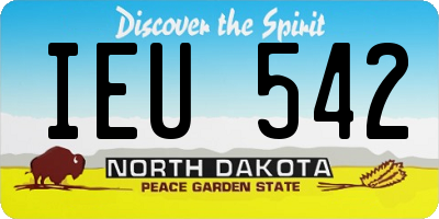 ND license plate IEU542