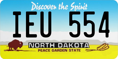 ND license plate IEU554
