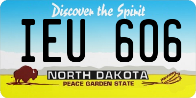 ND license plate IEU606