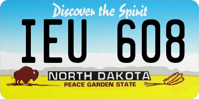 ND license plate IEU608