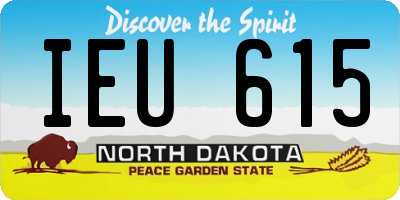 ND license plate IEU615