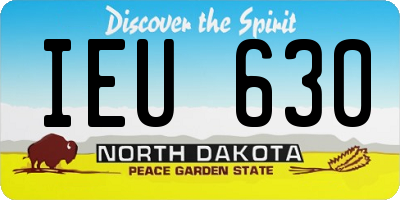 ND license plate IEU630
