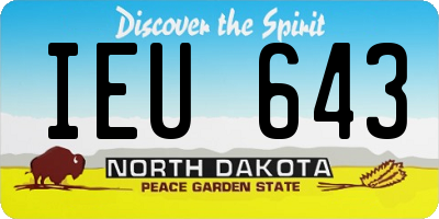 ND license plate IEU643
