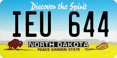ND license plate IEU644