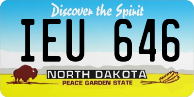 ND license plate IEU646