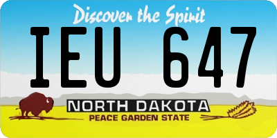ND license plate IEU647