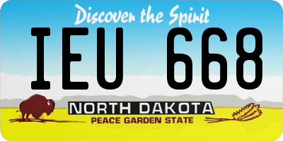 ND license plate IEU668