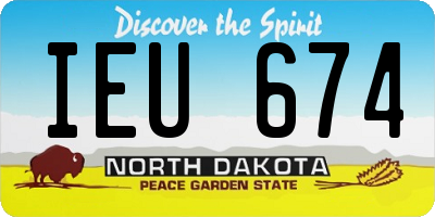 ND license plate IEU674