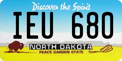 ND license plate IEU680