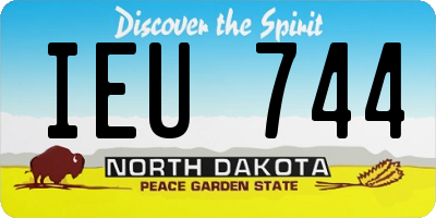 ND license plate IEU744