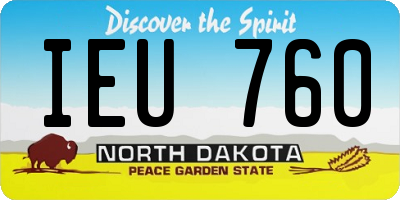 ND license plate IEU760