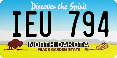 ND license plate IEU794