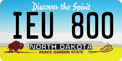 ND license plate IEU800