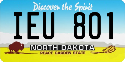 ND license plate IEU801