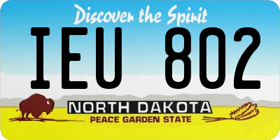 ND license plate IEU802