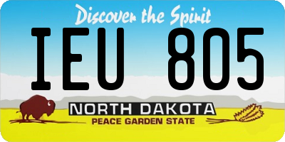 ND license plate IEU805