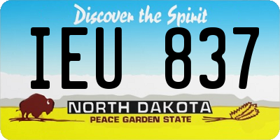 ND license plate IEU837