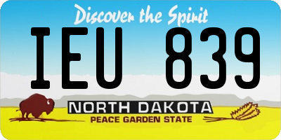 ND license plate IEU839