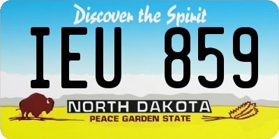 ND license plate IEU859