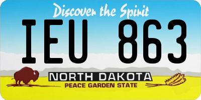 ND license plate IEU863