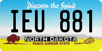 ND license plate IEU881