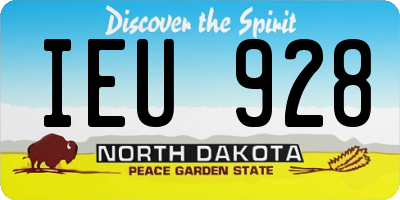 ND license plate IEU928