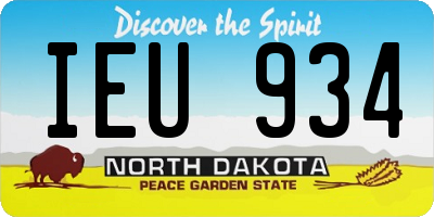 ND license plate IEU934
