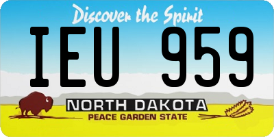 ND license plate IEU959