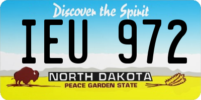ND license plate IEU972