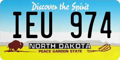 ND license plate IEU974