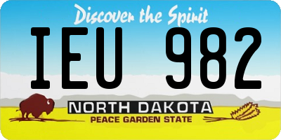 ND license plate IEU982