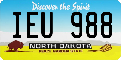 ND license plate IEU988