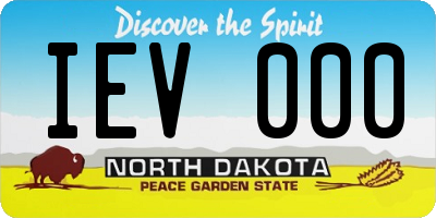 ND license plate IEV000
