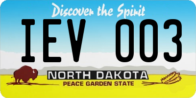 ND license plate IEV003