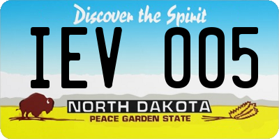 ND license plate IEV005