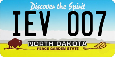 ND license plate IEV007