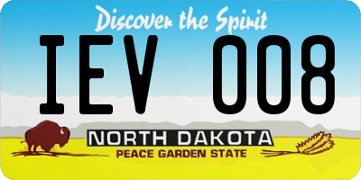 ND license plate IEV008