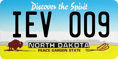 ND license plate IEV009