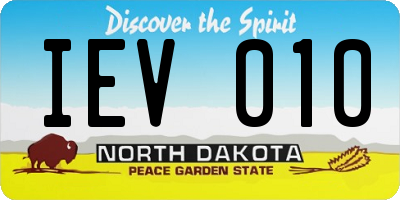 ND license plate IEV010