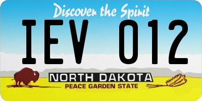 ND license plate IEV012