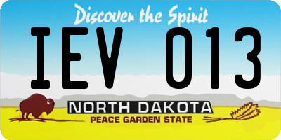 ND license plate IEV013