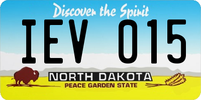 ND license plate IEV015